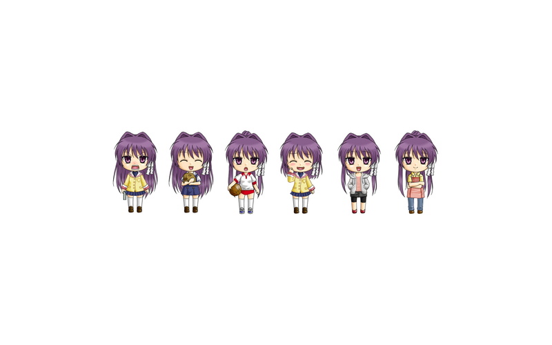 chibi, fujibayashi kyou, white, 1080P, kyou, background, fujibayashi, clannad, anime, white background