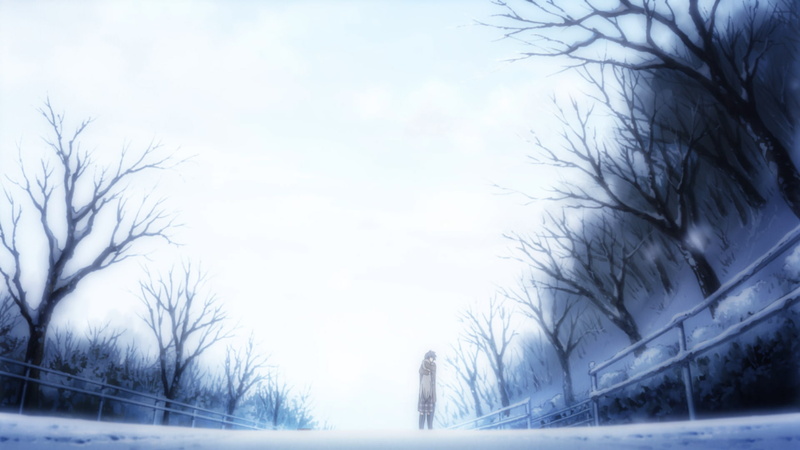 no people, mode of transportation, motor vehicle, 1080P, snowing, snow, travel, plant, car, cold temperature, tree, Clannad, branch, road, outdoors, day