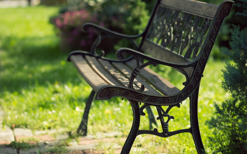 bench, abstract, metal, 2K, please, black, green, nature, 3d and abstract, park, photography, stay, beautiful, grass