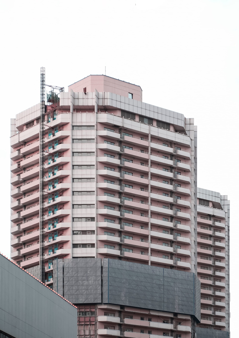 city, potted plant, sky, built structure, white, building, buildimng, no people, concrete, industry, residential district, apartment building, construction industry