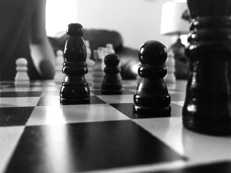 black and white, indoors, king - chess piece, relaxation, decision, leisure activity, strategy, board game, pawn - chess piece, chess piece, challenge