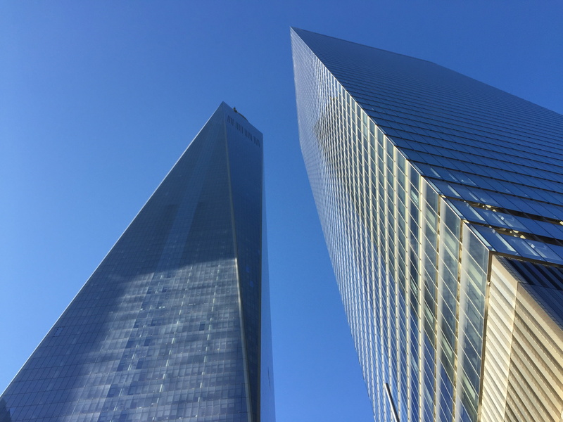 reflection, tower, office building exterior, built structure, new york, nyc, glass - material, city, skyline, clear sky, nature, 2K, office, business