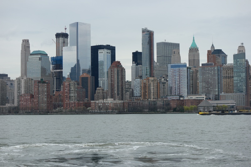 city skyline, tower, new york city skyline, wtc, spire, water, manhattan, new york, city, usa, america, skyscraper, sky, no people, high, nyc, world trade center