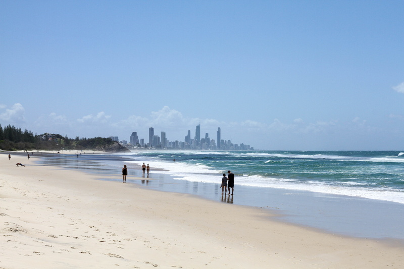 leisure activity, scenics - nature, beauty in nature, sky, beach, sea, waves, day, water, ocean, australia, nature, paradise, skyscrapers, city, island