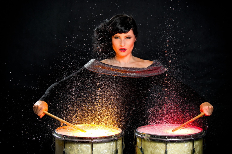 women, water drops, 1080P, drums