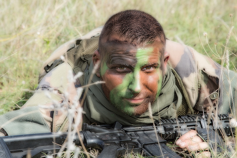 field, man, headshot, camouflage, brave, recruited by the army, military, hideout, one person, leisure activity, aggression, rifle, adult, real people