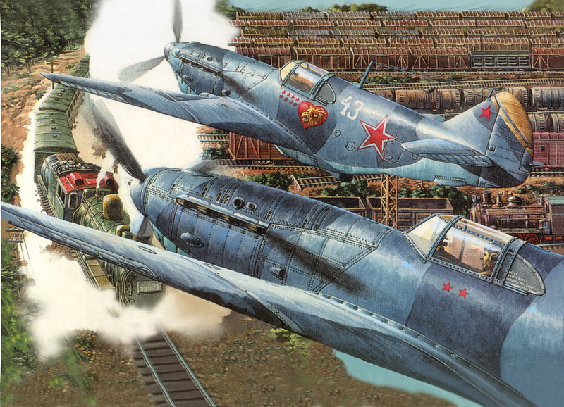 train, cars, piston, Soviet, LAGG-3, war, station, single, the engine, 5K, art, single-engine, fighters