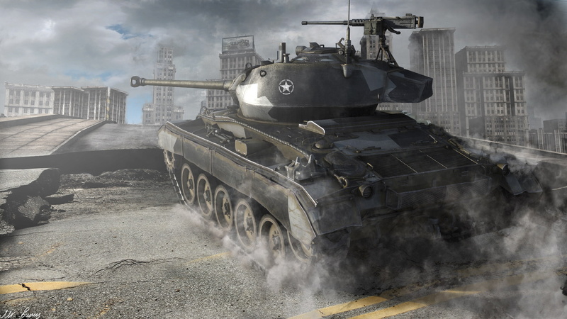 armored tank, armed forces, conflict, dust, aggression, steam, architecture, war, WoT, BigWorld, fighting, USA, World of Tanks, tank, nature, weapon, world