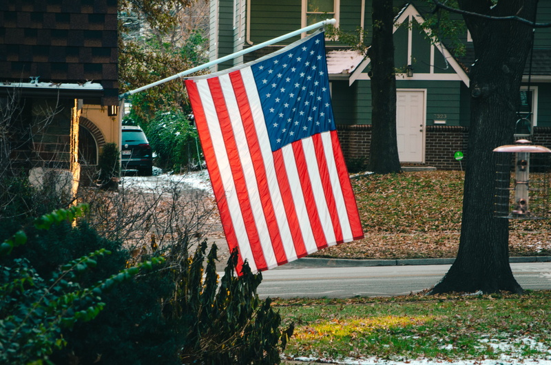 outdoors, American flag, emotion, daylight, usa, red, day, independence, exterior, symbol, built structure, star shape, no people, plant, dom, patriotism