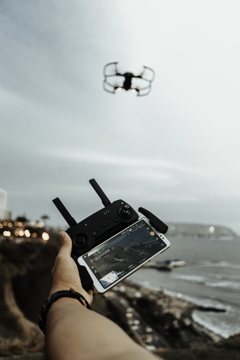 smartphone, town, using, nature, face, city, aggression, drone, real people, day, unrecognizable person, controlling, building, human, architecture, selfie