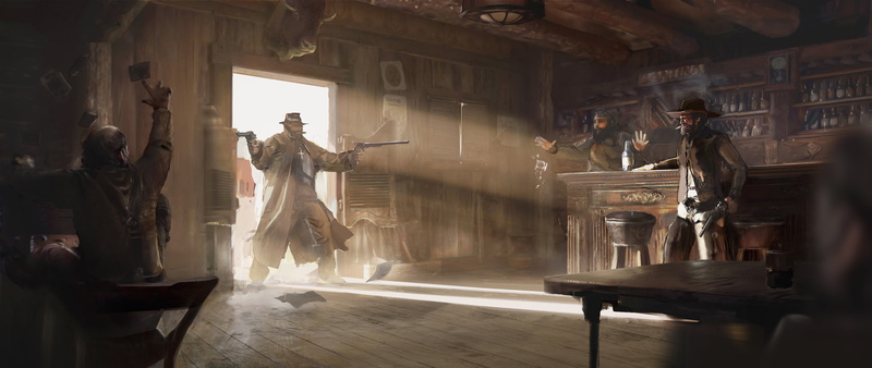 men, bar, The Gunslinger, 2K
