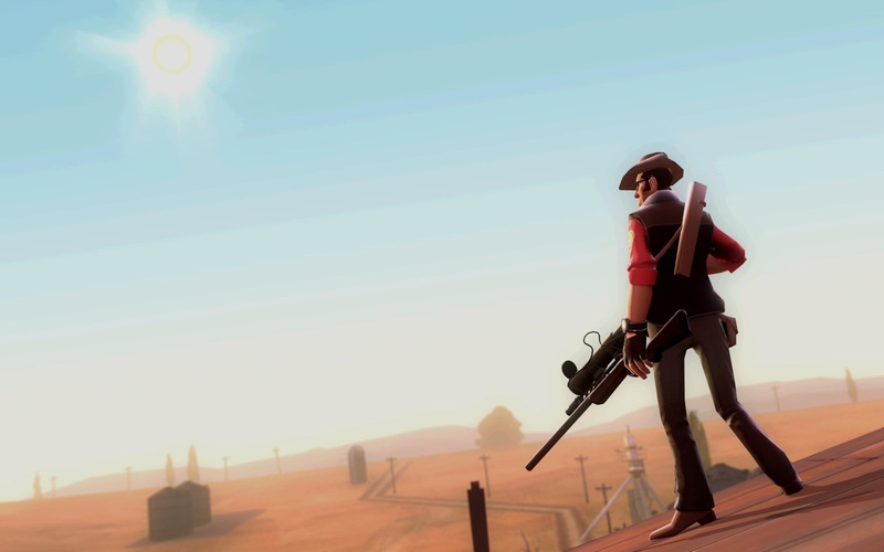 real people, people, gunslinger, holding, sport, outdoors, Sniper, color Image, one Person, full length, standing, clear sky, copy Space, day, action, men