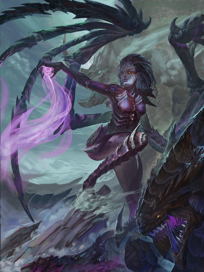 Hydralisk, Zerg, Sarah Kerrigan, Ultralisk, fantasy Art, Starcraft II, video games, 1080P, Magic