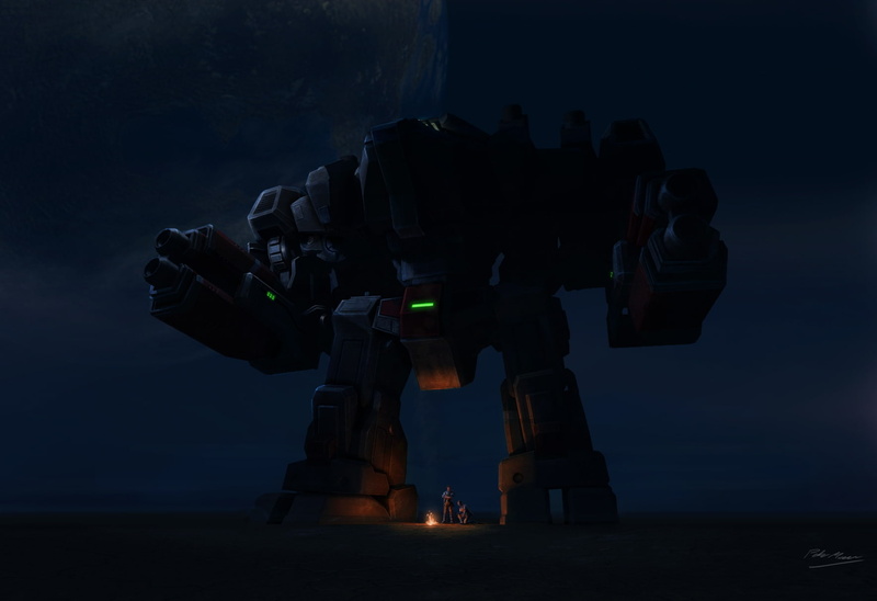 starcraft, art, 720P, hd, ii, blizzard, Thor, entertainment, x, night, campfire, mecha, games, video