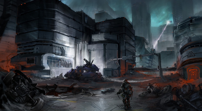 ODST, Games, halo 3, day, city, war, halo 3 odst, group of people, working, real people, architecture, lifestyles, building, industry, land vehicle, transportation