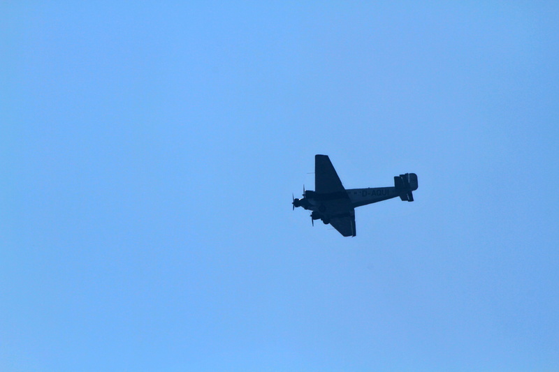 nature, old, on the move, flyer, motion, sky, plane, airplane, copy space, aircraft, outdoors, military, blue, ju 52, junkers, lufthansa, day, clear sky
