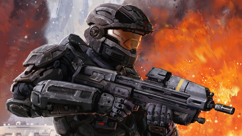 Halo Reach, science fiction, weapon, 5K, video game art, warrior
