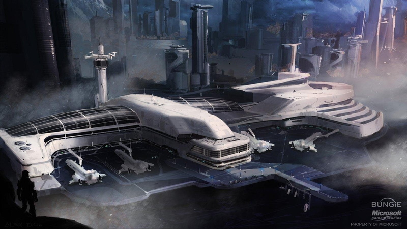 video, digital, concept, artwork, reach, 720P, halo, games, port, art, cityscapes