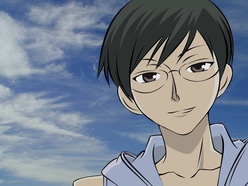 sky, 720P, ootori kyoya, ouran high school host club, boy, brunette, smile, glasses