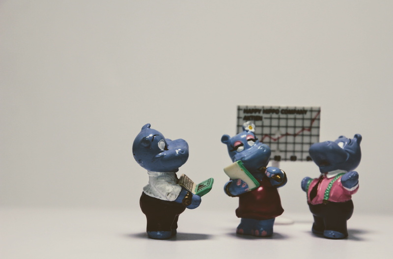hippo, table, group of objects, toys, überraschungseifigur, statue, craft, close-up, adult, Happy Hippo, art and craft, meeting, people, colored background