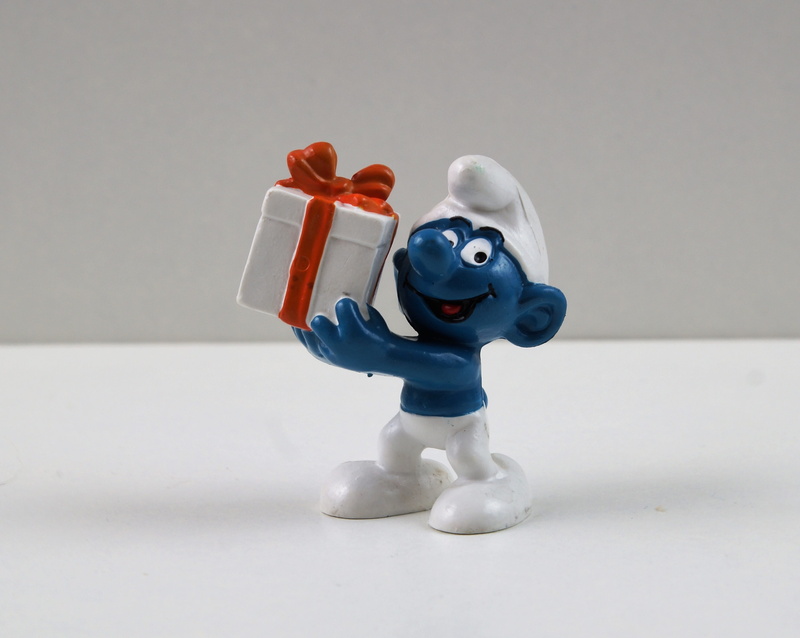 animal representation, toy, white color, copy space, gift smurf, collect, white background, close-up, decoration, cut out, Smurf, gray, blue, indoors, Toys