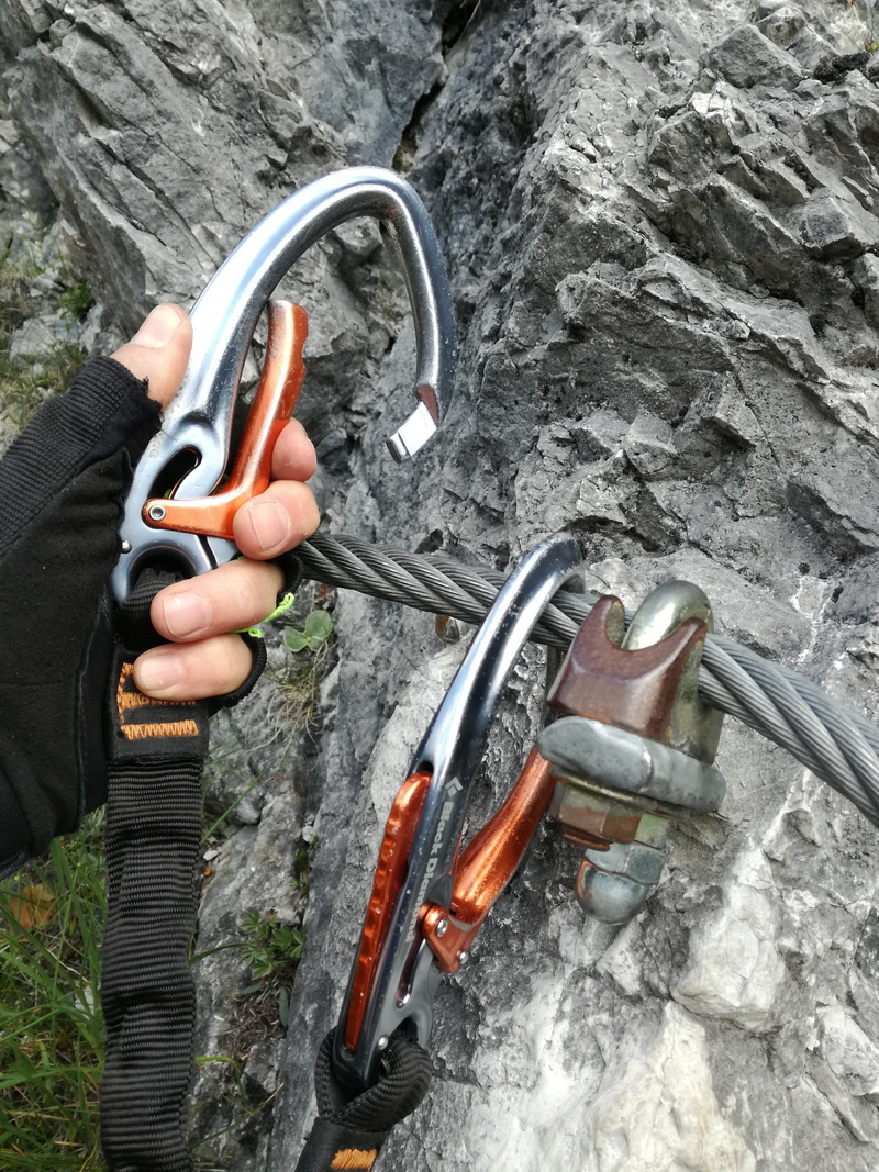 day, tool, lifestyles, rock, outdoors, silver colored, 4K, cable, one person, via ferrata set, metal, men, hiking, self assurance, climb, mountains, daniel schenk