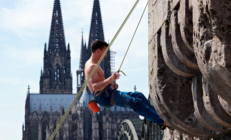 climbing, formation, climbing rope, bergsport, outdoors, feeling, climb, north rhine westphalia, climber, 5K, backup, architecture, adult, day, rope up