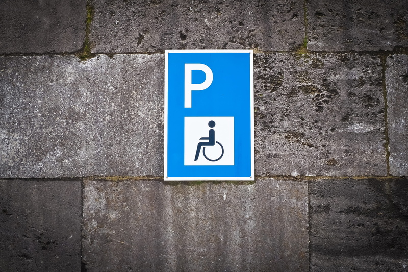 medical equipment, information, signs, information symbol, no people, disabled access, guidance, information sign, blue, disabled, day, wall, park, shield