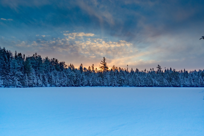 Reservoir, forest, near, New  Brunswick, Dam, frost, tree, mill, snow, water  Mill, Moncton, Sunrise, pine, sunset, Riverview, season, nature, outdoors