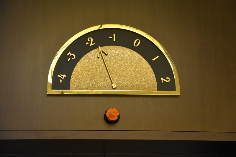 indoors, lift, no people, built structure, building, clock tower, shape, communication, wall clock, close-up, circle, hour hand, leipziger pl. 12