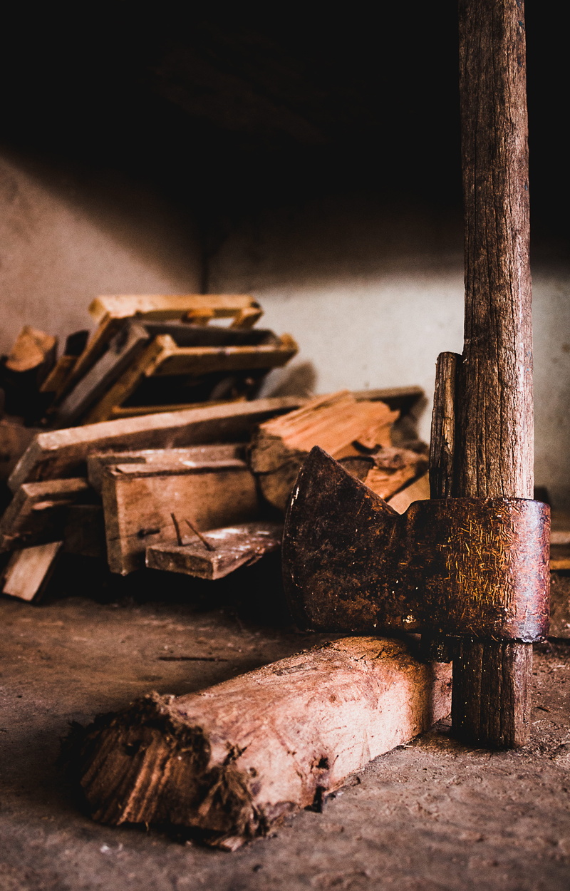 nature, obsolete, floor, chop, Lost in Time, old, planks, still life, stack, night, old-fashioned, cellar, damaged, axe, timber, ax, workshop, vintage