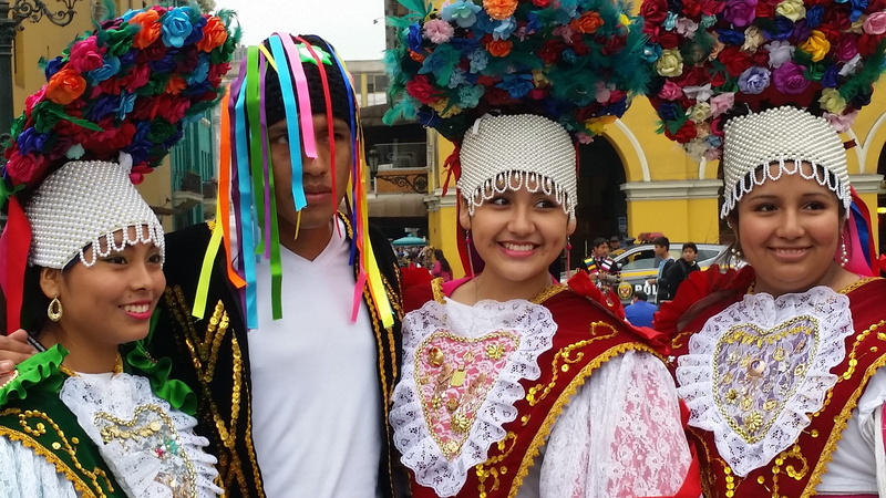 costumes, emotion, parade, real people, retail, costume, looking at camera, hat, lifestyles, happiness, smiling, people, 2K, portrait, lima, outdoors