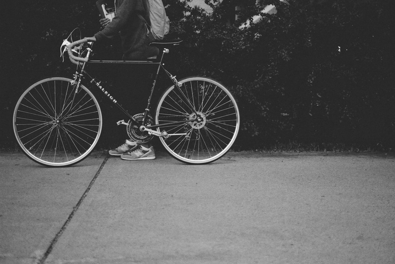 land vehicle, street, road bike, people, photo, spoke, cycling, 4K, grayscale, bike, wheel, stationary, real people, man, black And White, cycle, person
