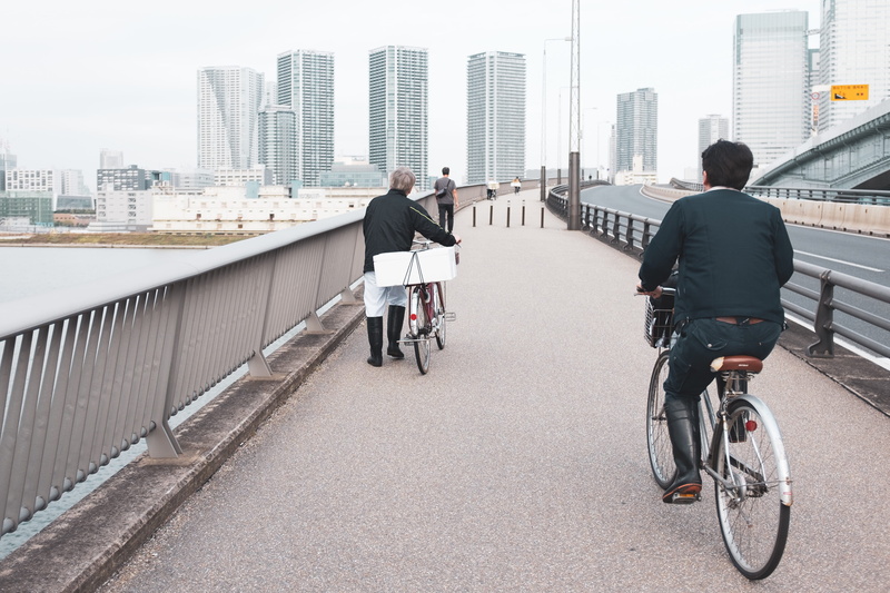bridge - man made structure, two, apparel, sport, riding, ride, cyclist, footwear, human, machine, path, land vehicle, transportation, vehicle, lifestyles