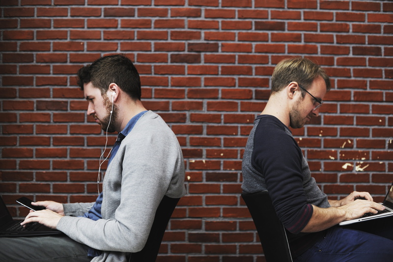 startup, cardigan, black, man, ideas, Brick Wall, real people, notebook, development, adult, half, brick, wall - building feature, thinking, laptop, productivity