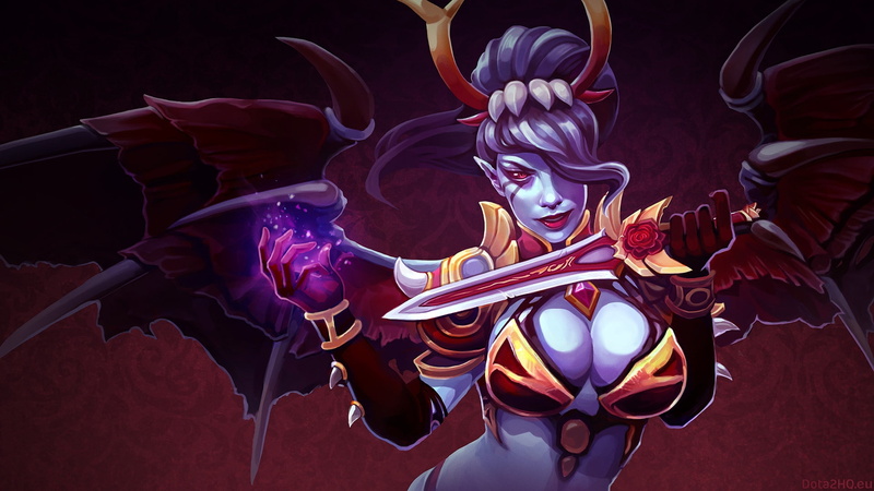 wings, caracters, girl, dota, 1080P, desktop, queen, knife, magic, hd, pain