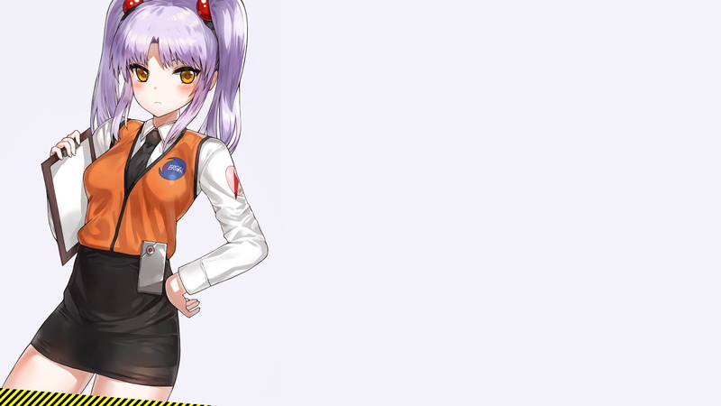 Long Hair, Anime, Uniform, Ruri Hoshino, Martian Successor Nadesico, 1080P, Twintails, Skirt, Girl, White Hair, Yellow Eyes