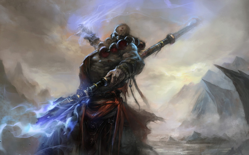 monk, drawing, lance, painting, diablo, 2K, hd, video games