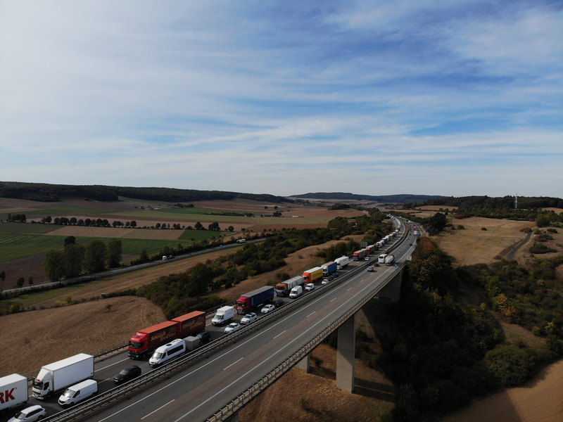 road, day, backwater, highway congestion, nature, environment, annoyingly, land vehicle, no people, jam, 4K, multiple lane highway, sky, on the move, high angle view