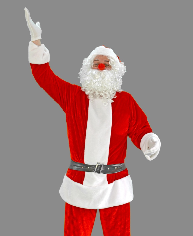 standing, holidays, xmas, red currant, christmas eve, christmas, three quarter length, white color, santa claus, costume, nicholas, human arm, christmas greeting