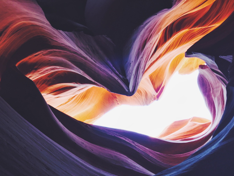 no people, physical geography, 2K, nature, sky, orange color, canyon, scenics - nature, tranquility, non-urban scene, antelope canyon, rock, sand, below