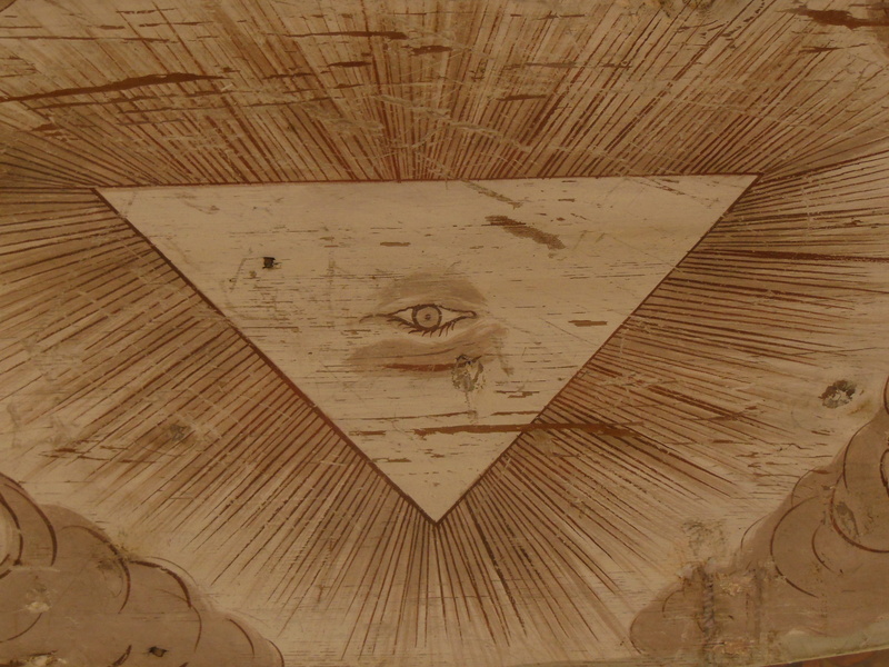 illustration, indoors, no people, still life, wood grain, pattern, craft, day, image of god, backgrounds, brown, eye, art and craft, heart shape, shape