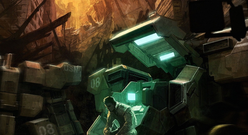 men, architecture, green color, technology, built structure, adult, 1080P, effort, waist up, industry, front mission evolved, clothing, illuminated, working