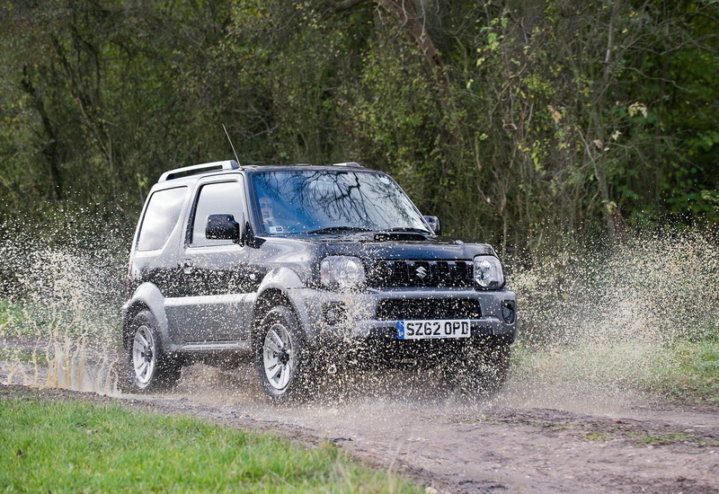splashing, nature, motor vehicle, water, mode of transportation, land vehicle, transportation, day, land, no people, outdoors, forest, wet, car, suzuki