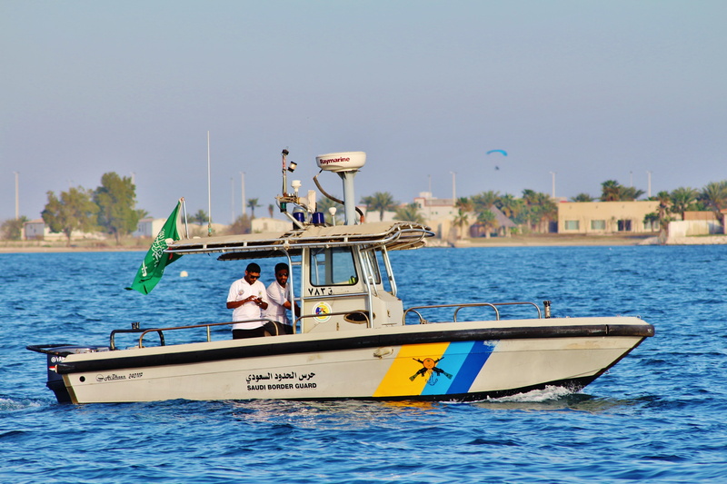 men, gulf, police, security, women, adult, couple - relationship, recreational boat, halfmoon, east, clear sky, 5K, guard, middle, military, saudi arabia