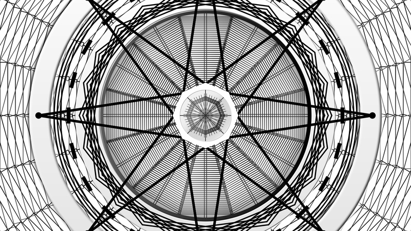 metal, abstract, simple, ferris wheel, 4K
