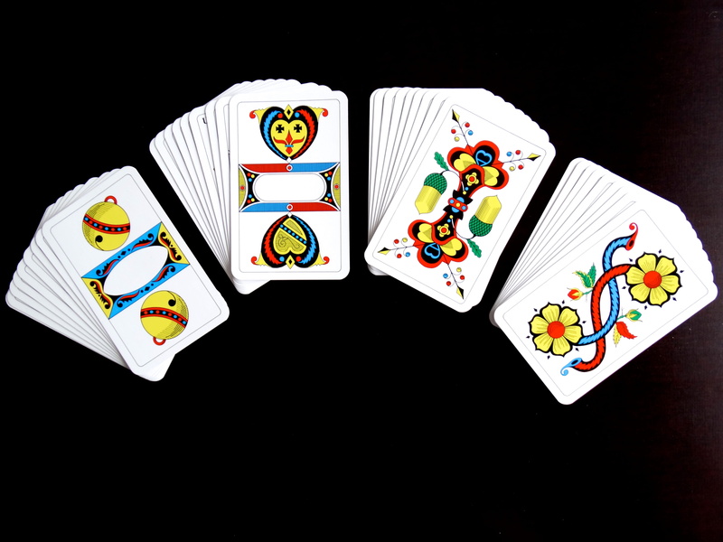 indoors, Jass, copy space, luck, gambling, cut out, playing, still life, place, jass cards, black background, opportunity, game of chance, studio shot