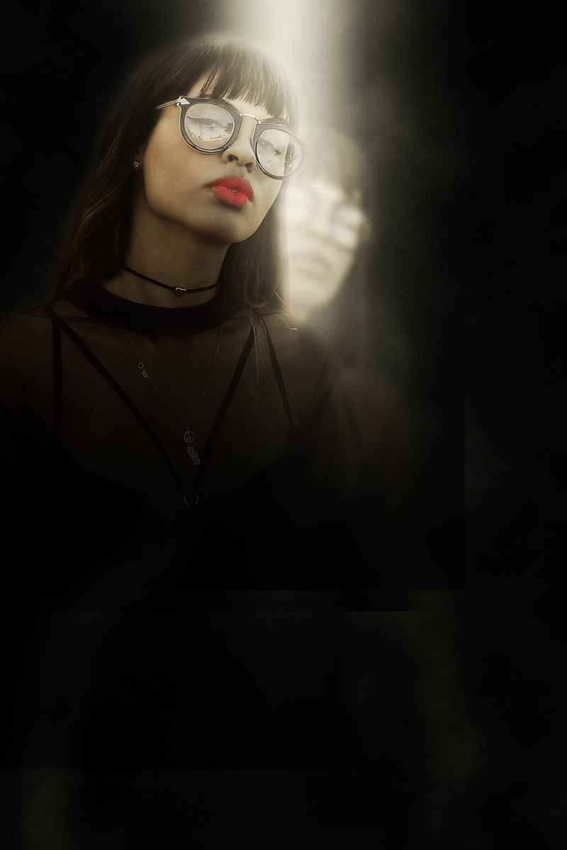 beauty, dark, beautiful woman, spooky, mystery, human face, people, portrait, headshot, 1080P, digital composite, females, indoors, women, woman, head