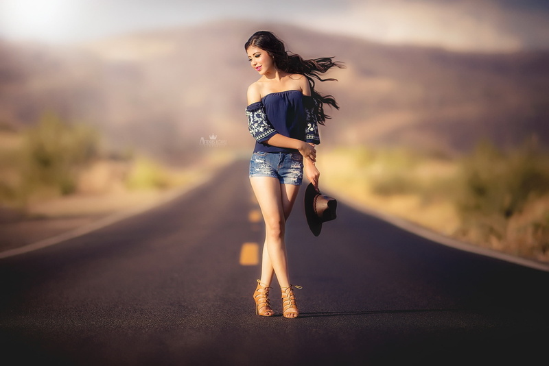 road, pose, 1080P, Angelica, girl