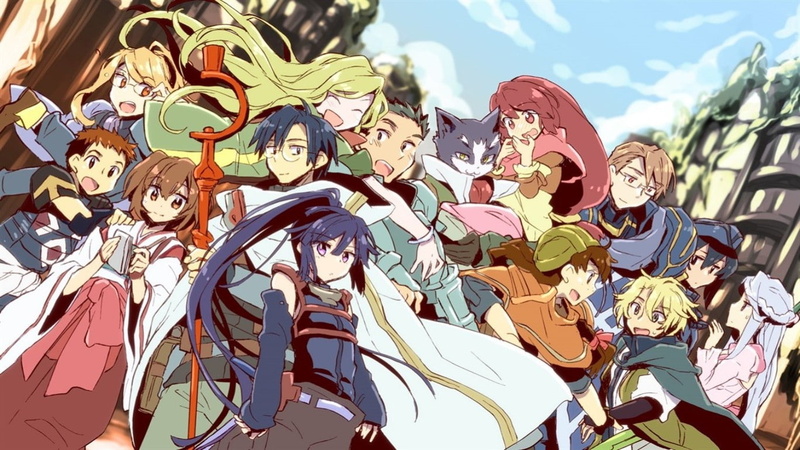 anime log horizon nyanta akatsuki log horizon naotsugu shiroe minori tohya lenessia erhart cowen, nature, spirituality, low angle view, sunlight, no people